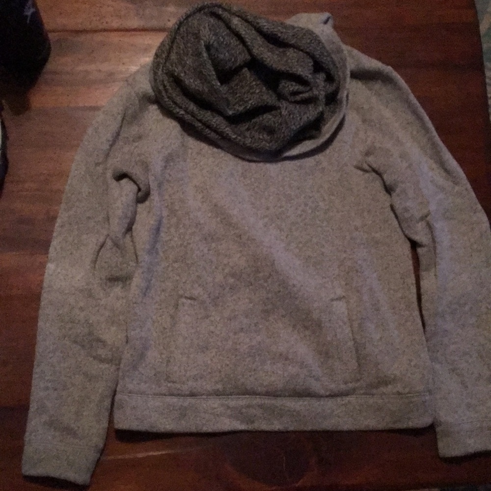 Grey funnel neck sweater